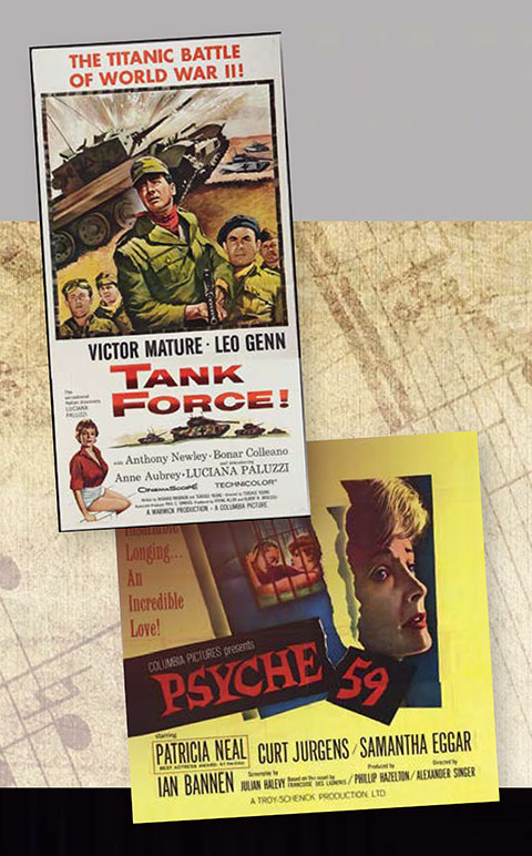 This is a picture of Posters of Films whose Music was written by Kenneth V. Jones