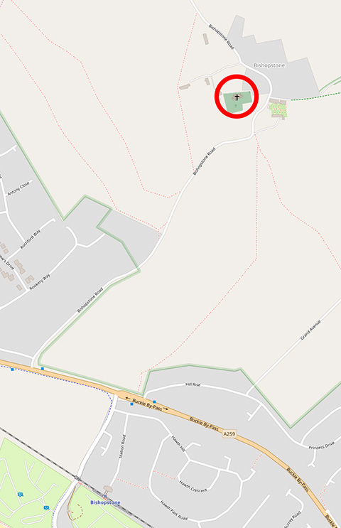 This is a map showing the location of St. Andrew's Church